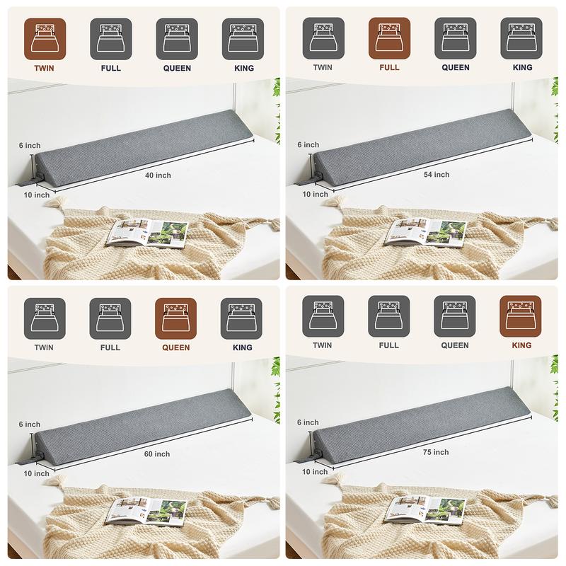 Extra Long Solid Color Quilted Cervical Pillow