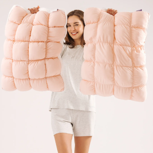 ☁️Fluffy PuffGrid Bed Pillow for All Sleepers